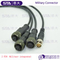 IP67 IP68 Shield MIL-C-5015 2pin connector to BNC pigtail cable